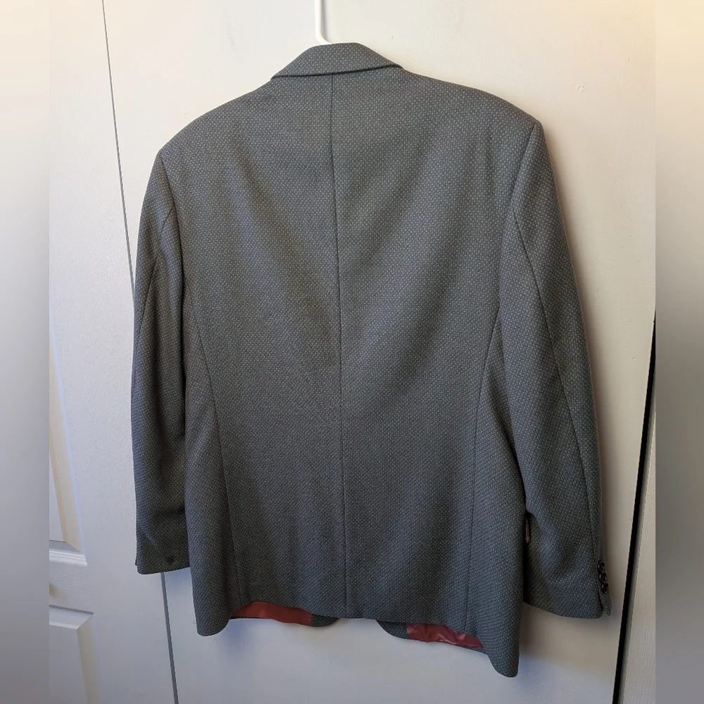 Men Vintage Blazer 100% Wool Size 40 Reg Made In Canada Blue Purple Green Colors - Picture 6 of 13